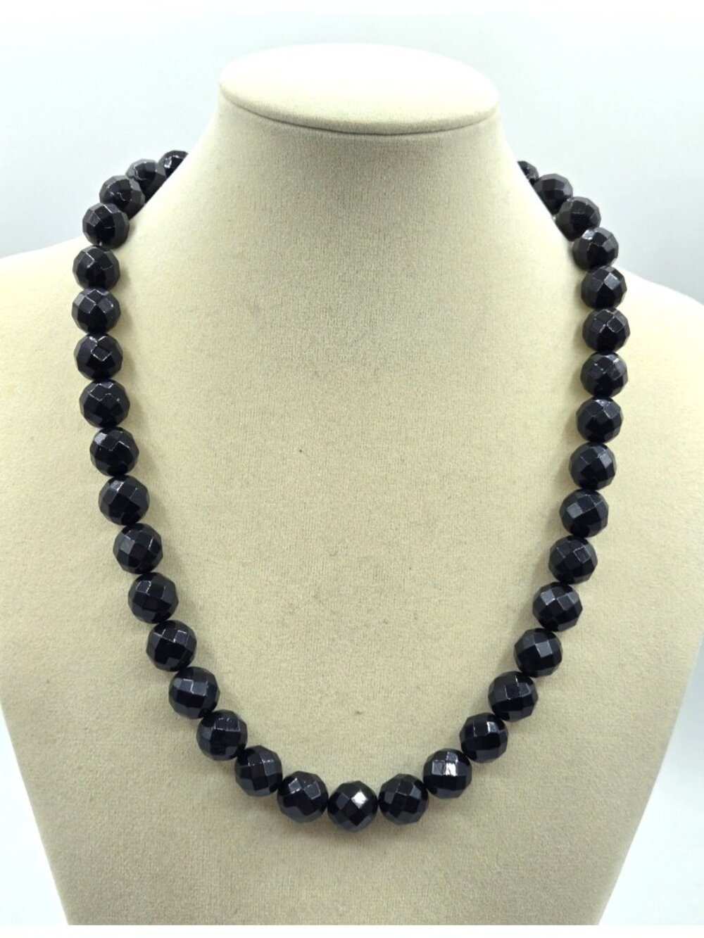 Jay King 19” Faceted Black Beaded Necklace Sterling Silver 925 Weighs 92 grams